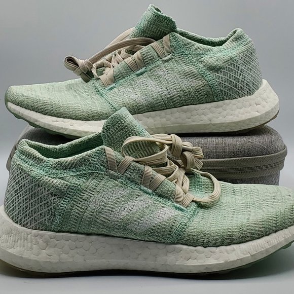 adidas gazelle silver green womens Adidas Pureboost Go F35787 Mens White Canvas Low Top Athletic Running